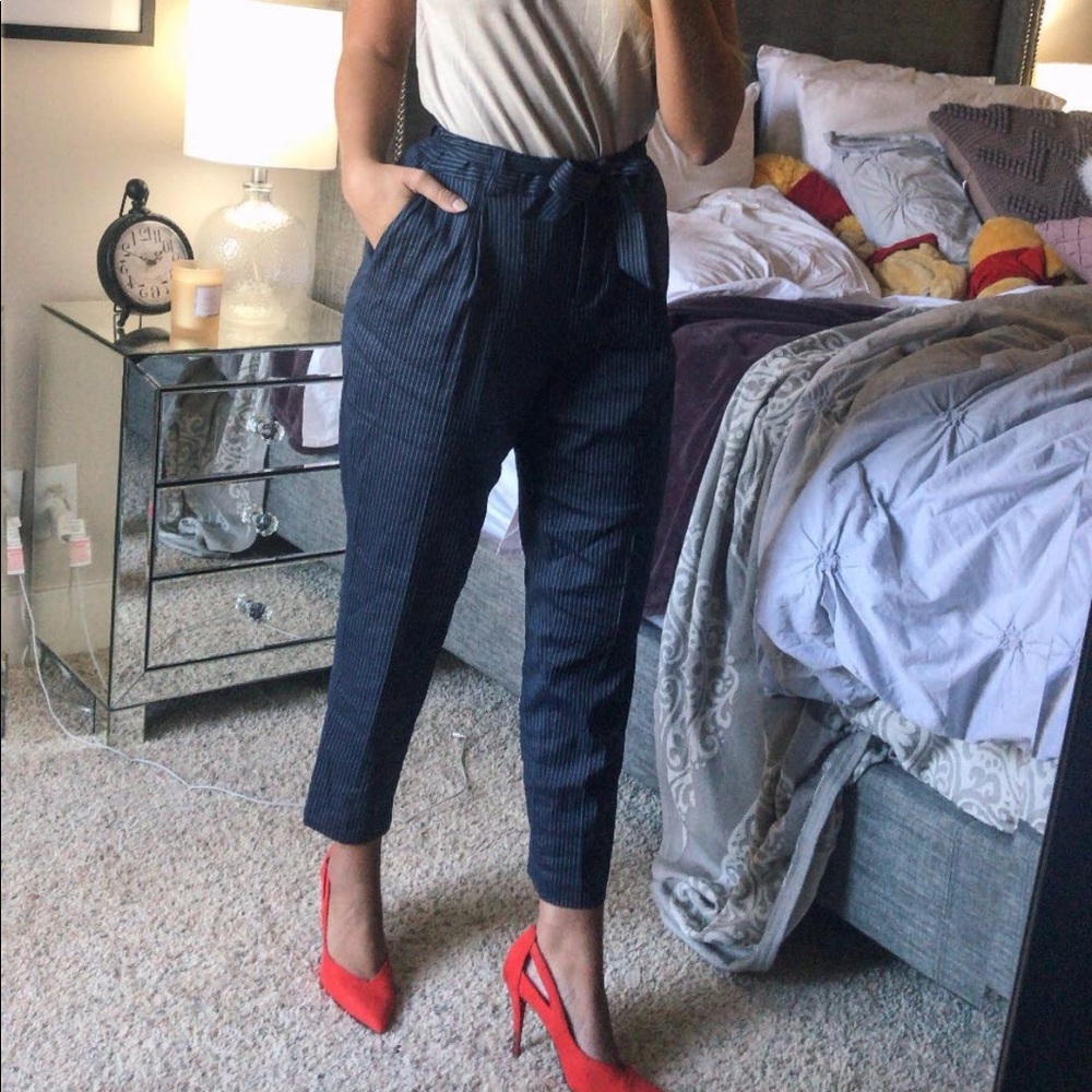 Nordstrom Navy pinstripe trousers size 8